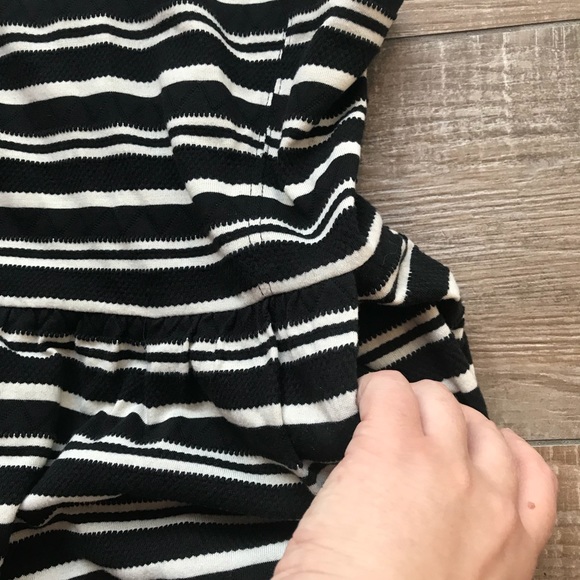 Madewell Black/White Striped Knit Silhouette Dress - Picture 5 of 8
